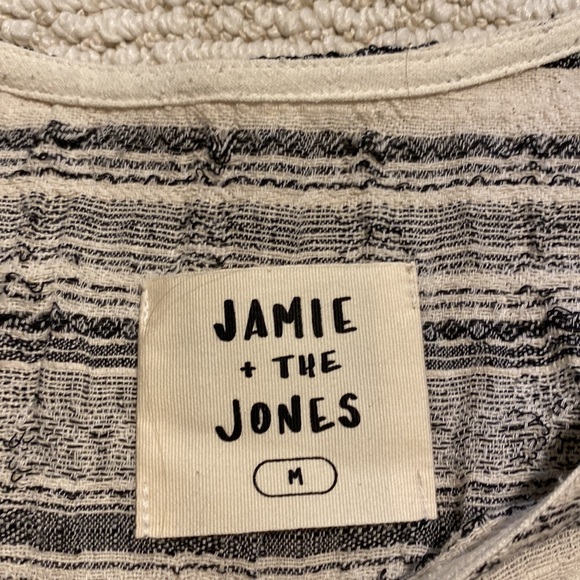 Jamie + the Jones Striped Cotton Crepe Tee Shirt - Picture 3 of 6